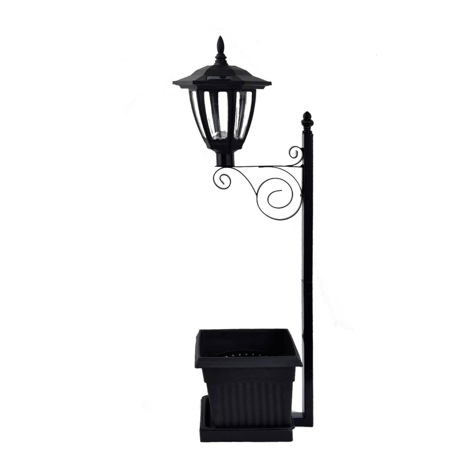 Waterproof Solar Flower Pot Light Wrought Iron Design Decorative Lamp Post Planter 2 in 1 Solar Garden Light Auto on/Dusk for Patio, Porch, Walkway, Tyld-001-image-37