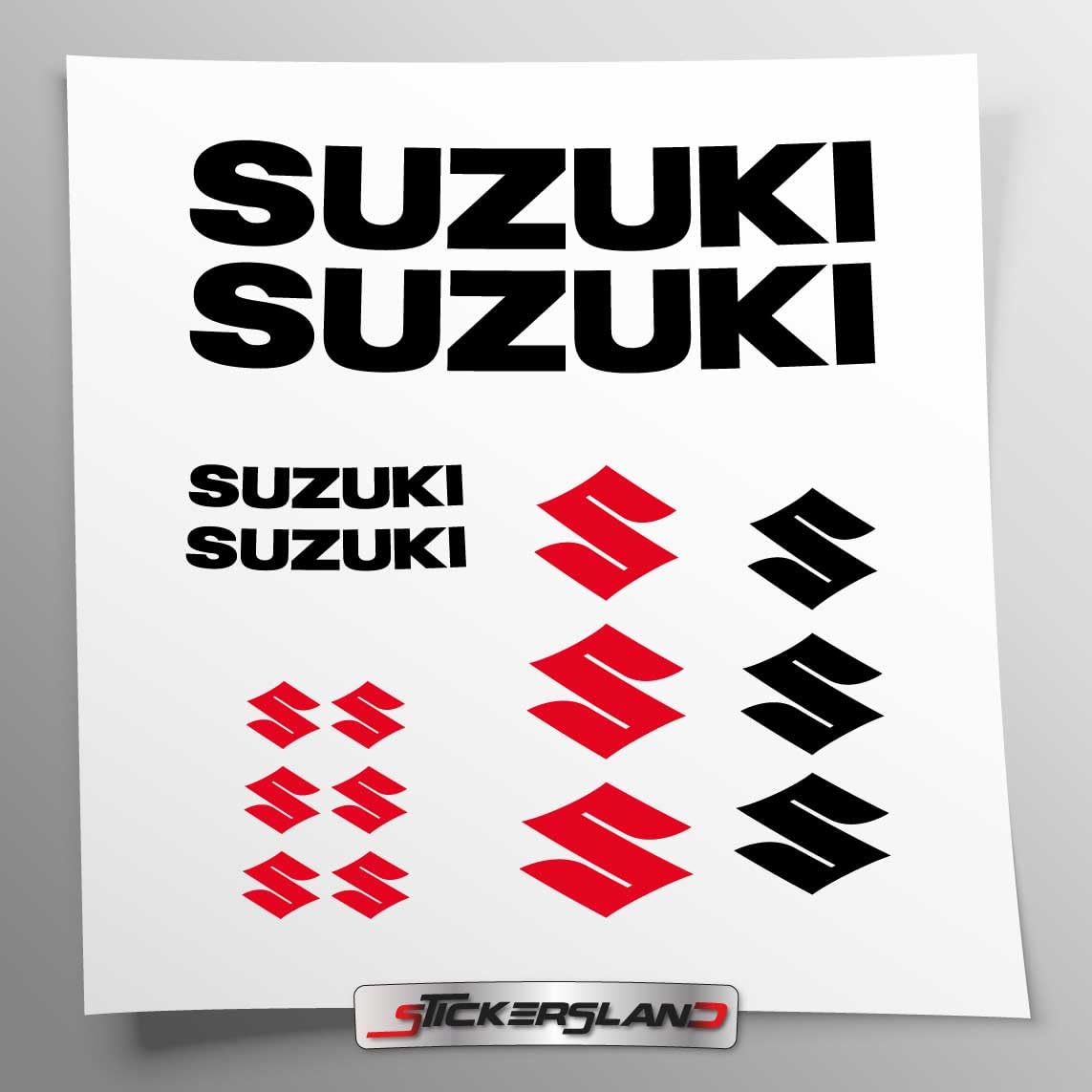 Kit adesivi compatibile con Suzuk Nero Opaco| Uso personale, privato e decorativo | adesivi per moto telaio carena | decals sticker Decalcomanie Aftermarket