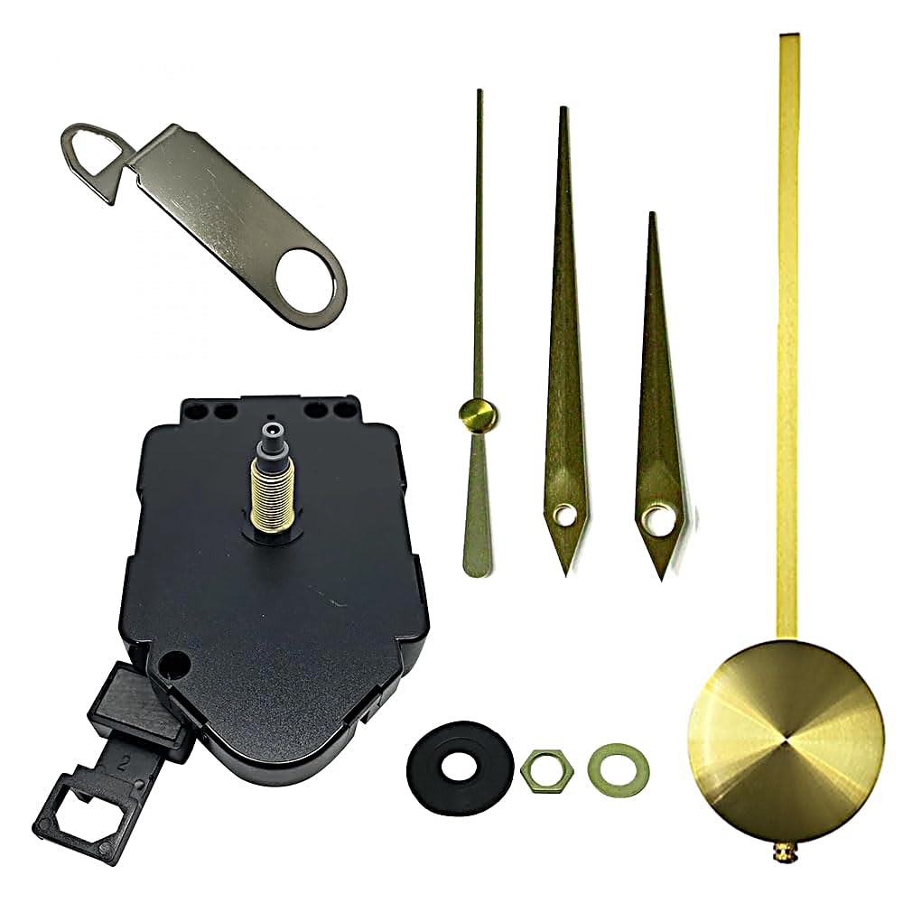 Dans Clock Shop Gold Complete Quartz Ticking Replacement Pendulum Clock Movement Mechanism Motor Parts Diy Repair (86Mm Hands)