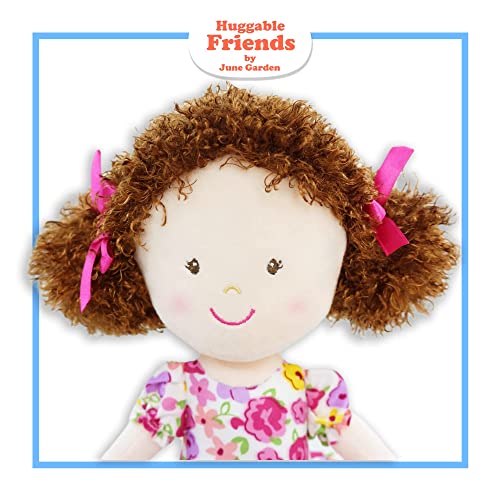 June Garden 16" Rose Scented Soft Doll Rosa - Stuffed Cuddly Plush Doll Gifts For Girls - Pink Floral Dress #TOP4