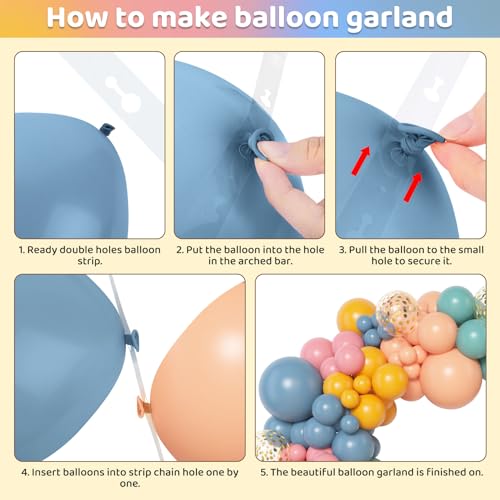 Image of Amandir 153pcs Boho Rainbow Balloon Arch Garland Kit Different Sizes