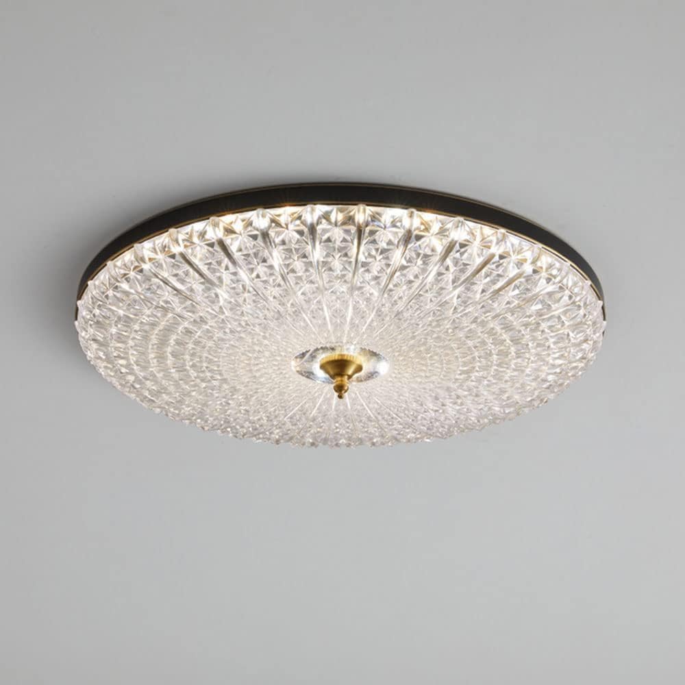 Plafonnier LED rond encastré noir et dimmable en acrylique