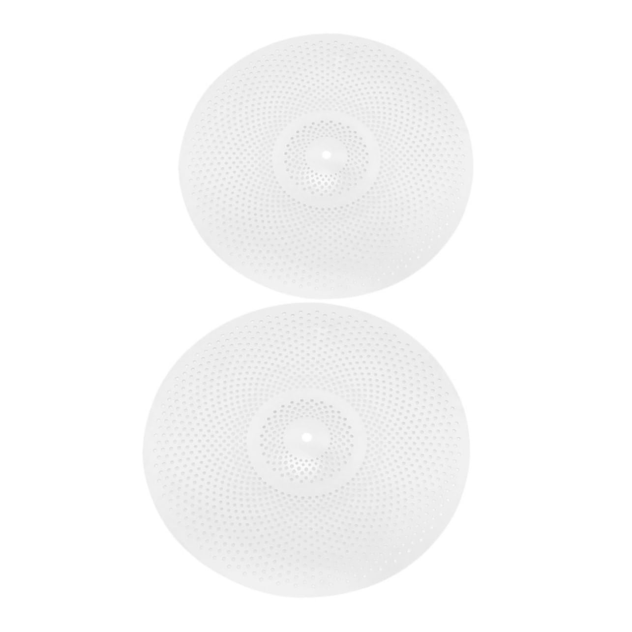 FRCOLOR Set 2 Pezzi Piatti per Batteria in Lega Argento Riduzione del Rumore e Vibrazioni, Piatti Mute Professionali per Batteria Jazz Acustica