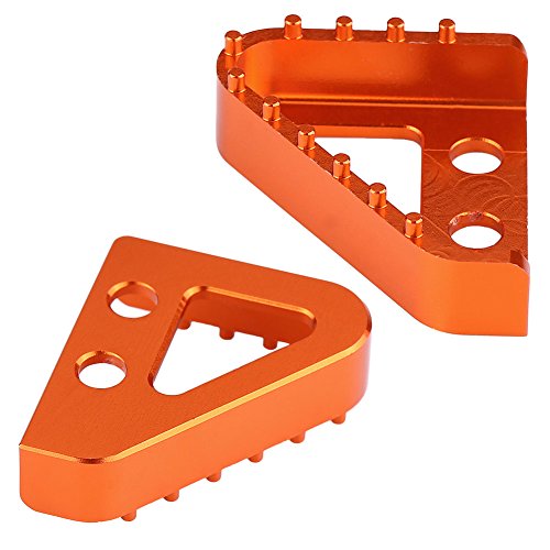 Qiilu Bremspedal Hinten, CNC Aluminium, Orange, Universell für Sport- und Tourenmotorräder
