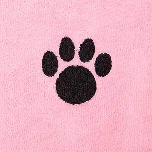 Image of Bone Dry Pet Grooming Microfiber Towel, Embroidered Collection, X-Large,41x23.5 inch, Pink