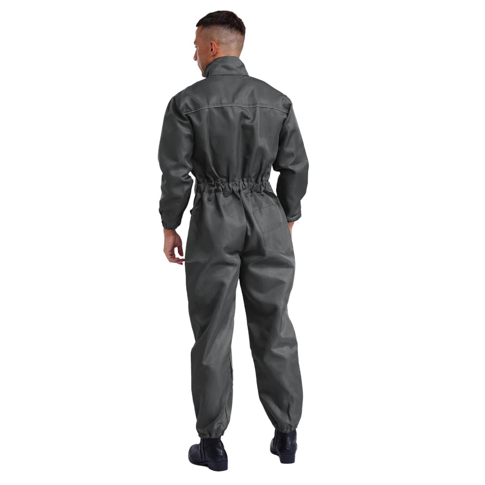 Freebily Homme Combinaison de Travail avec Multi-Poches Fermeture éclair Col Moutant Bandes Réfléchissantes Uniforme Workwear S-5XL