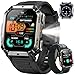 Military Smart Watch for Men(Answer/Make Calls),2.01"Fitness Watch with Compass/Flashlight/100 Days Battery/Heart Rate/SpO2/Sleep Monitor/100+ Sports/IP68 Waterproof,Outdoor Smartwatch for Android iOS