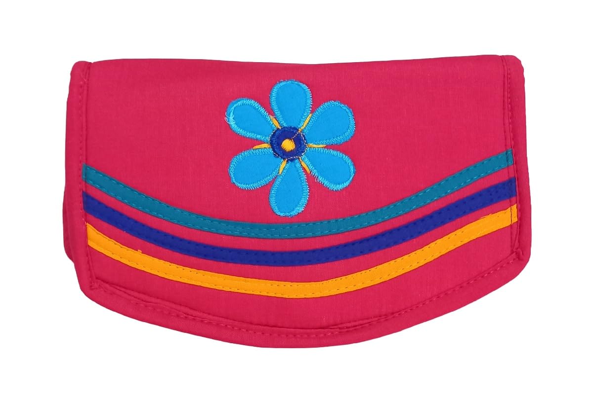 srishopify handicrafts Purse for Girls Soft Cotton Fabric Ladies Hand Purse Applique Design Handmade Traditional Ethnic Pouches for Women Diwali Gift Items 8 Inch Pink-picture-54