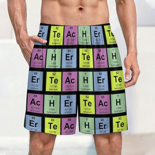 Science Teacher Chemical Elements Men's Satin Pajama Boxer Shorts Silk Feeling Lounge Sleep Underwear2