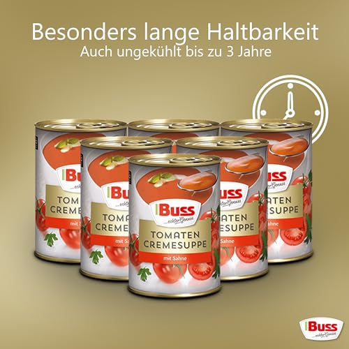Buss Tomatencreme-Suppe - Besonders cremige Tomatensuppe verfeinert mit Sahne - 12 x 400 g (Packung mit 2) – Bild 6