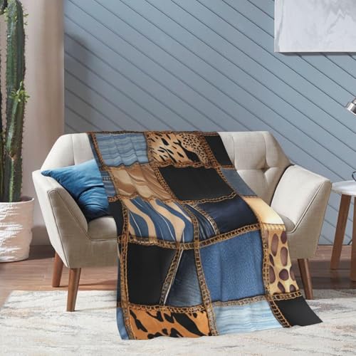 Couverture en flanelle patchwork idée cadeau chaleureuse 127x178