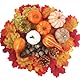 POPOYU 123 Stück Herbst Dekoration Tisch,Künstliches Kürbisse Set mit Deko Kürbisse Zierkürbisse Eicheln Tannenzapfen Blätter Deko Streudeko Herbst für Fall Herbst Thanksgiving Halloween Deko Innen
