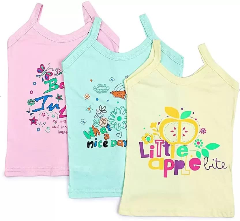 Mehak Fashion Cotton Camisole for Girls Slip Innerwear Baniyan Shameez for Kids Vest Printed Dalywear Clothes for Juniors Sando
