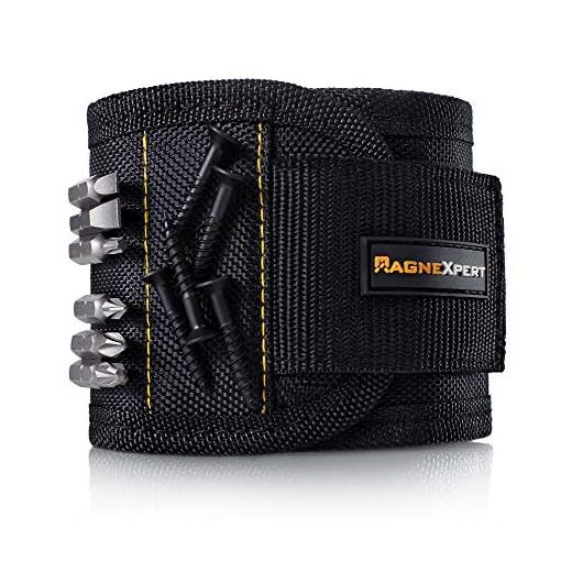 Magnetic Wristband - Stocking Stuffers for Men - Wrist Magnet for Holding Tools, Screws, Nails, Bolts, Drilling Bits. Christmas Gift for Dad, Husband, Son. Unique Gift and Stocking Stuffer Idea