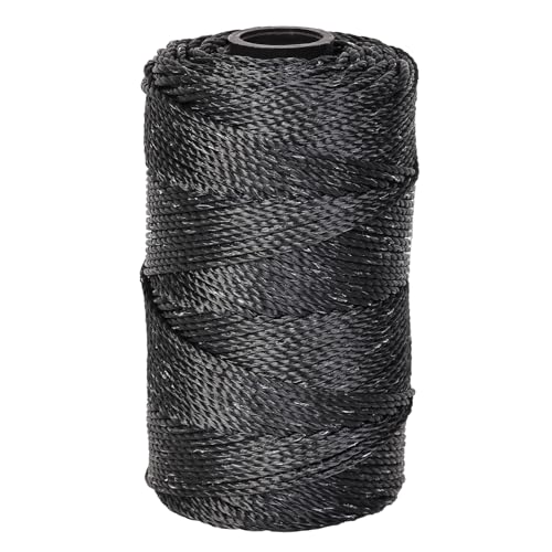 Black Bonded Nylon String,350ft 2mm UV-Resistant Nylon Cord String for Garden,Tomato,Climbing Plant,Tie Floristry,Fishing,Wrapping,Camping and Outdoor Survival,Netting Home Improvement