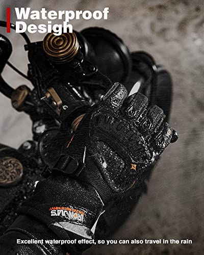 Iron Jia's Motorcycle Gloves Winter Warm Touch Screen Waterproof Windproof Protective Clothing (Black, Xl) #TOP3