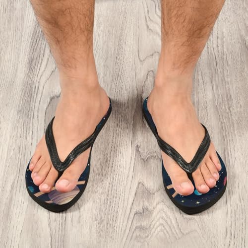 Space Planets Men's & Women's Classical Beach Rubber Sandal Flip Flop Comfortable Slipper 214B28324