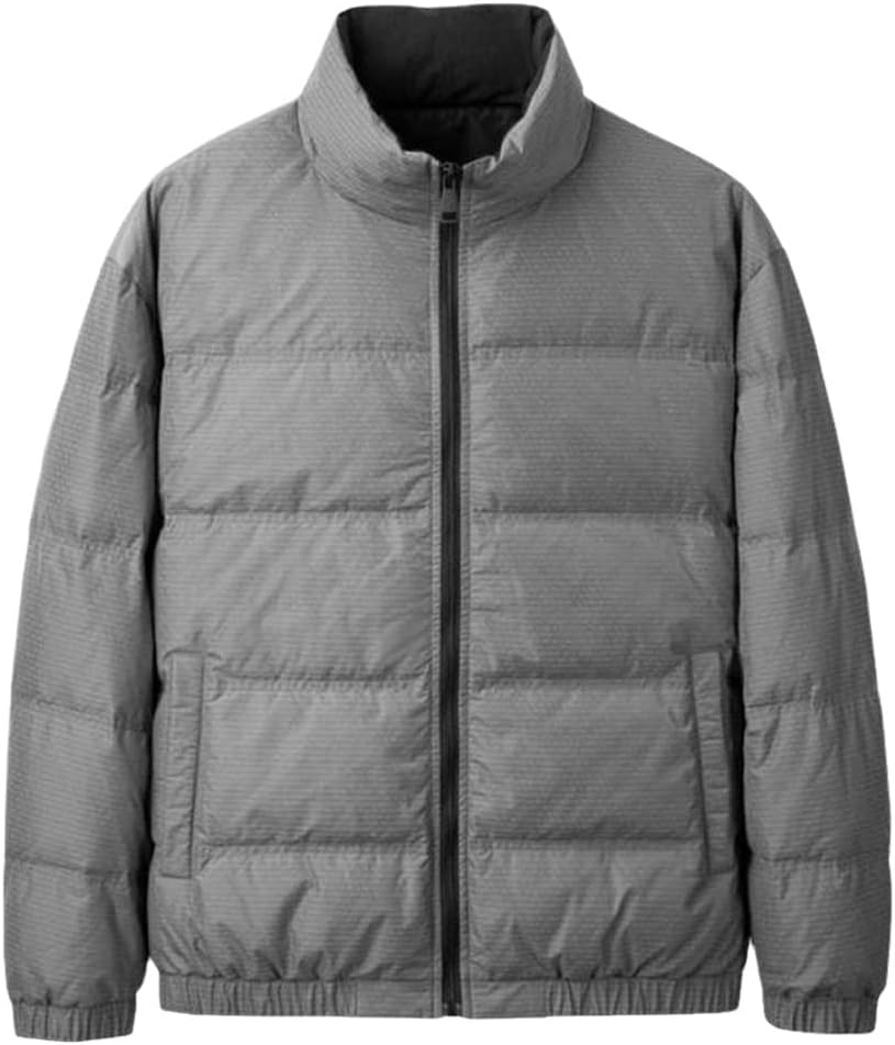 Autumn Winter Down Jackets Stand Collar Wave Jacquard Men's Down Coats Slim Fit Coats
