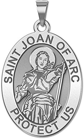 PicturesOnGold.com Saint Joan of Arc Religious Medal - 1/2 X 2/3 Inch Size of Dime, Solid 14K Yellow Gold - Image 2