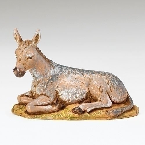 Roman Fontanini, Seated Donkey, 7.5" Collection, Nativity Figure, Made in Italy