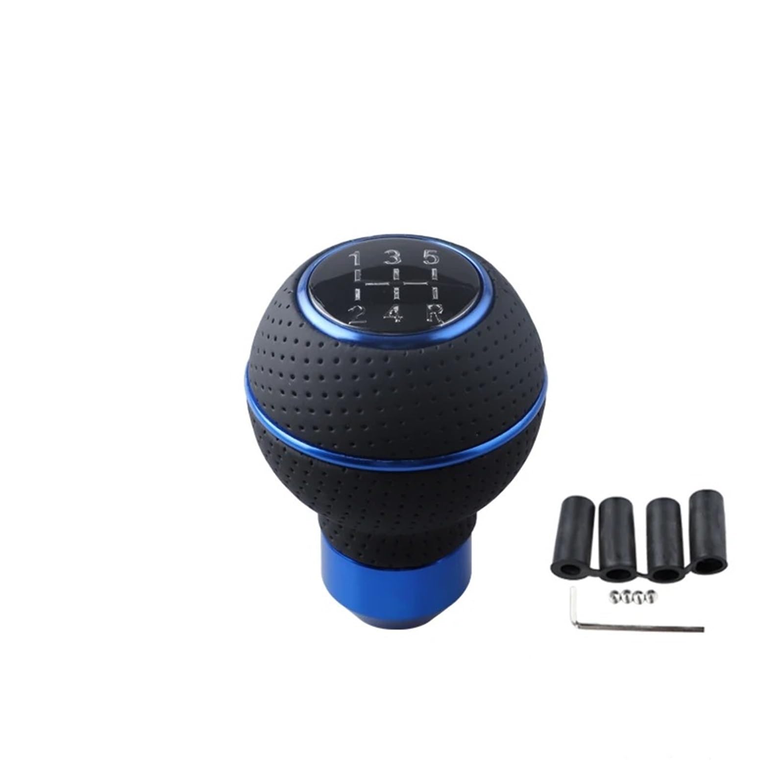 Jxewmtmc Blue 5 Speed Shift Knob Gear Stick Leather Shifter Lever Shifting Transmission Gear Stick Shift Cover(Blue)