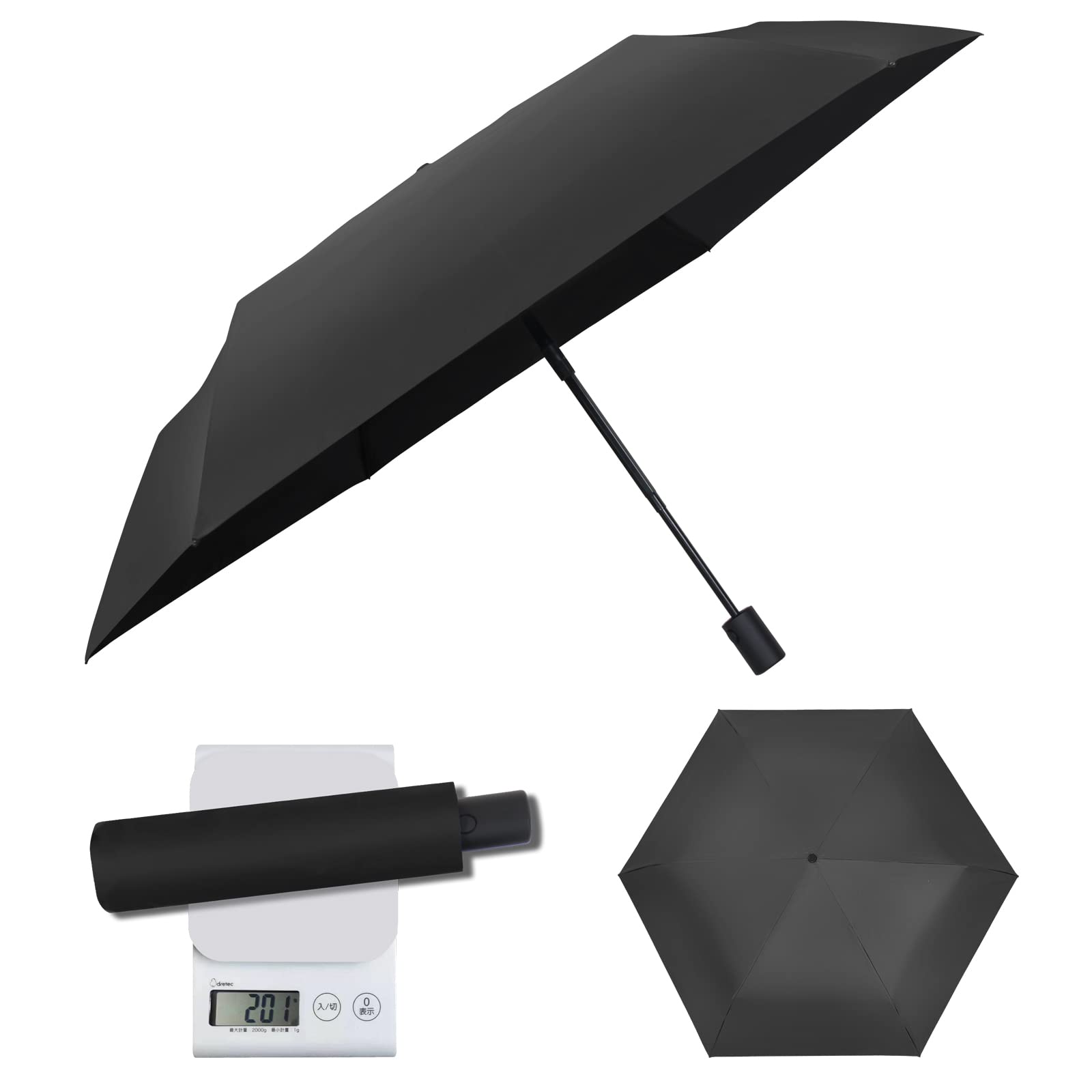 折り畳み日傘 軽量202g安全式自動開閉 晴雨兼用傘 99.9%以上UVカット率100%遮光率 30デニール 高密超軽量 遮熱C6超撥水 生地 丈夫 高強度グラスファイバー耐風式 軽量小型傘 コンパクト携帯用日傘 シャフト飛び出し防止日傘6本骨