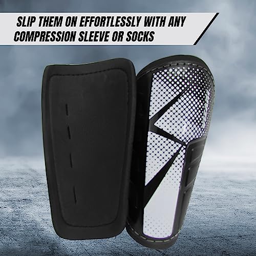 Vizari 'Vector' Slip-In Soccer Shinguards (Black, Size L) #TOP2