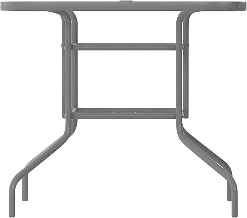 Miniatura 19 de Flash Furniture Bellamy - Mesa redonda de metal de vidrio templado de 23.75 pulgadas, color bronce Claro,Parte superior transparente/marco