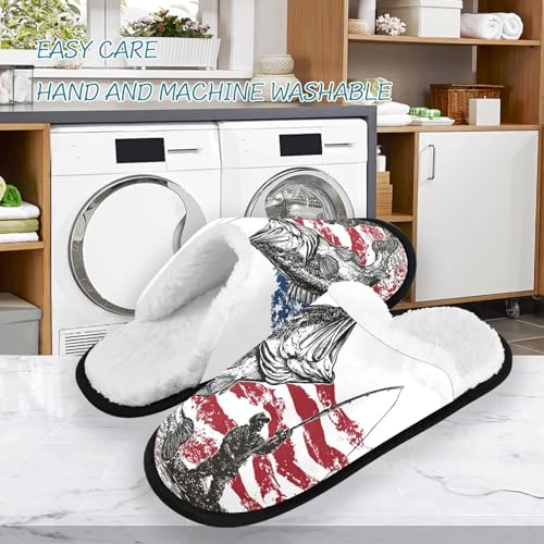 Painted Ocean Red Bass Fish Slippers For Women Men Soft Memory Foam Non-Slip Animal Winter Indoor House Shoes Travel Slipper3