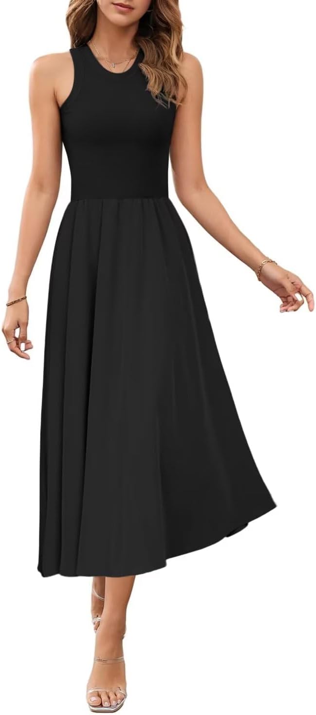 Womens Summer Sleeveless Tank Dress Midi Dresses Jamaica | Ubuy