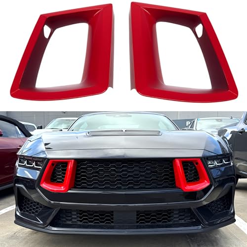 Image of 2024+ Mustang GT & GT Premium Front Grill Inserts (Gloss Red)