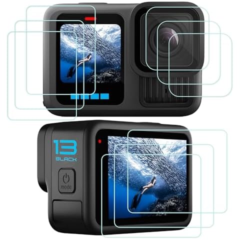 PCTC [9Pcs Hero 13 Screen Protector for Go Pro Hero 13 Black, Screen Protector + Tempered Glass Lens Protector + Tempered Glass Front LCD Display Film Designed for Go Pro HERO 13 Accessories Cover