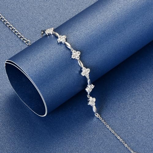 Adjustable Moissanite Bracelet for Women, 925 Sterling Silver D Color Lab Created Imitation Diamond Dainty Hypoallergenic Jewelry Mother's day Birthday Gifts2