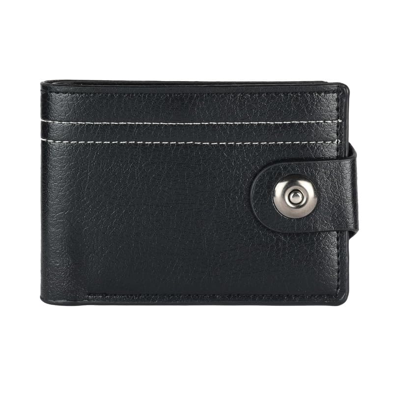 ZEVORAMen Travel, Trendy, Casual Black Leather Wallet (3 Card Slots)