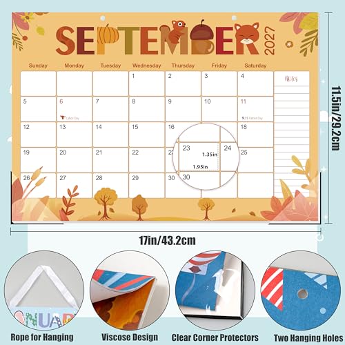 Image of Guasslee Desk Calendar 2026-2029,36 Months Calendar Runs from 2026 Jun. to 2029 May, 17 inchx11.5 inch Monthly Desktop /Wall Planner with Thick Paper and Notes for Home School & Office