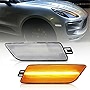 NSLUMO Led Side Marker Lights for 2014-2020 Porsche Ma-can Clear Lens Amber LED Front Bumper Side Marker Assembly