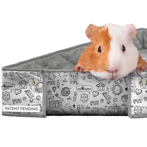 Paw Inspired Critter Box | Washable Guinea Pig Cage Liners with Raised Sides | Fleece Bedding for Guinea Pigs Rabbits, Hamsters, Small Animals | Edge Protected Pee Pads (C&C 2x5 (14