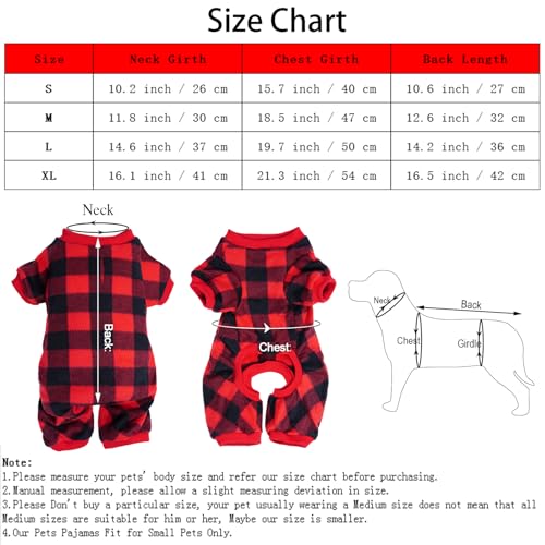 Topbuti Pet Christmas Pajamas Red Black Buffalo Plaid Jumpsuit Dog Cat Soft Winter Clothes Puppy Doggie Checkered Sweater Apparel  thumb #1