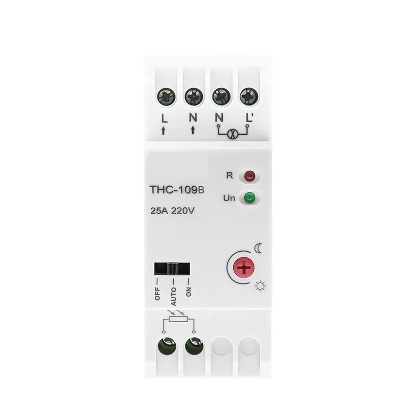 Interruptor Controlador de fotocélula de Encendido y Apagado con Sensor, 16 A, 25 A, CA, 220 V, riel DIN, Interruptor en T, 1 Unidad(THC-109B 16A)