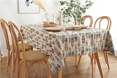 Nappe rectangulaire 140x200 KnSam en jacquard plume multicolore avec tissu polyester lavable - 5