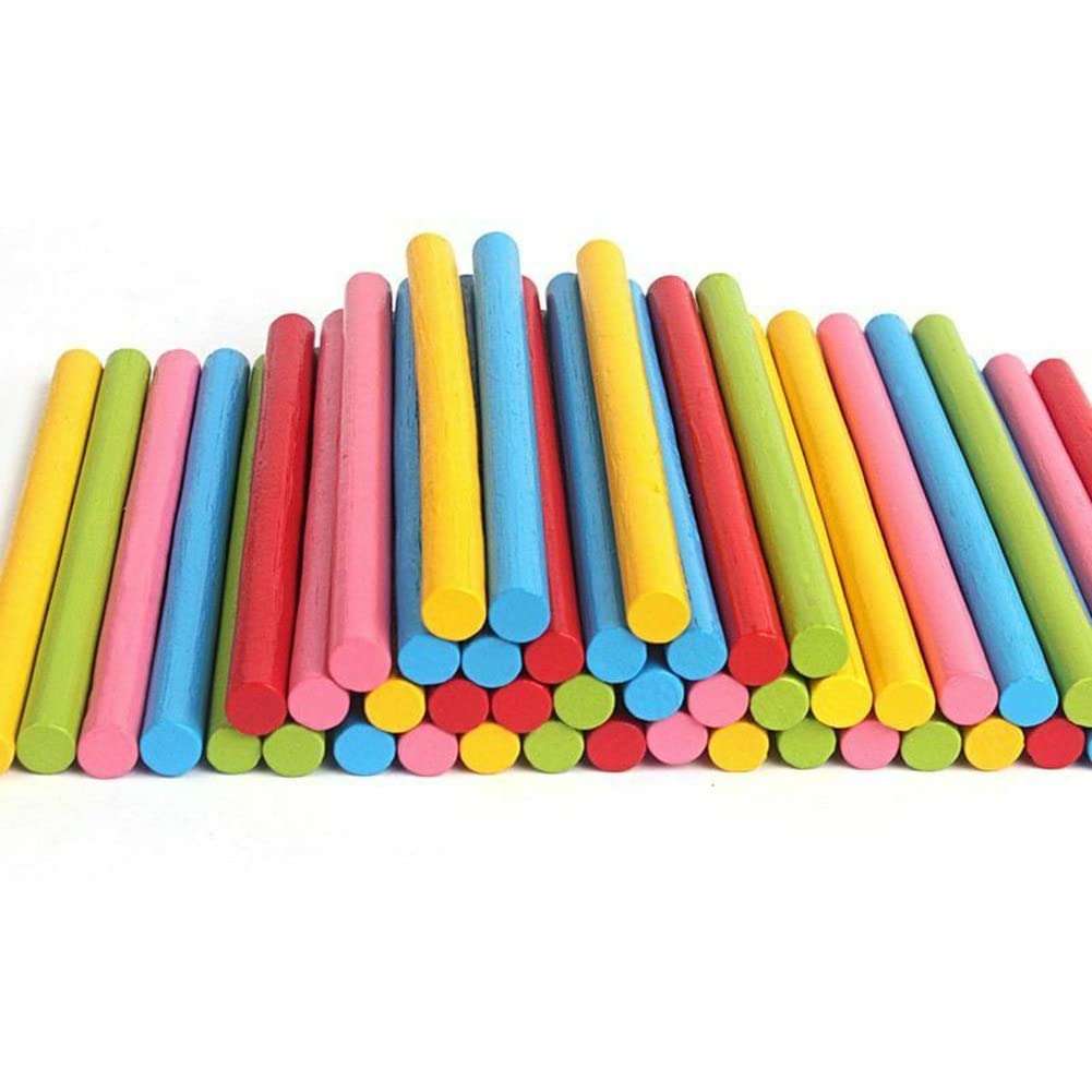 asky 100pcs Toys Bamboo Counting Sticks Mathematics Teaching Learning Math Number