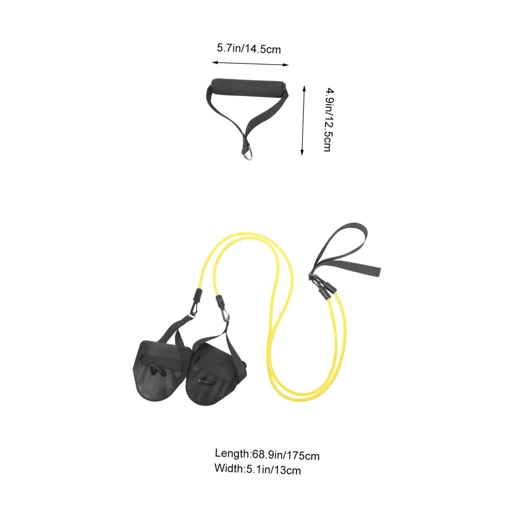 Mikikit Swim Training Belt Resistance Band Handle Static Swimming Belt Cord for Pool