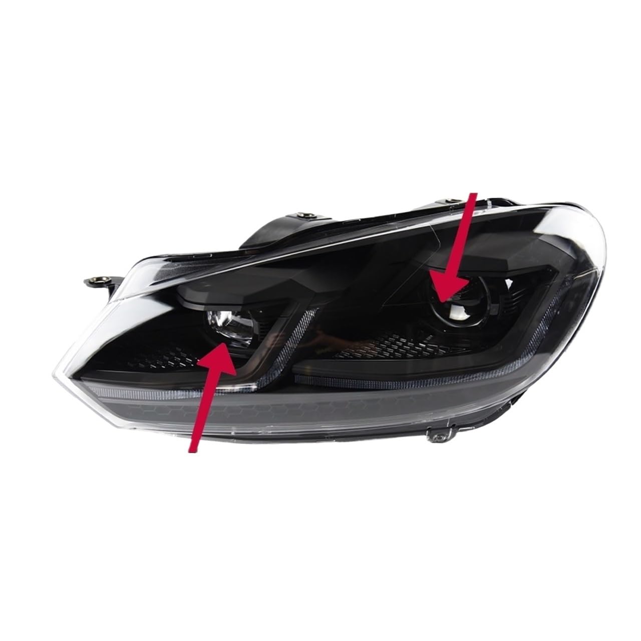 Akcesoria samochodowe stylizacja lampa czołowa kompatybilna z reflektorami VW Golf 6 2009-2012 Golf 6 reflektor DRL lampka sygnalizacyjna Hid Bi Xenon