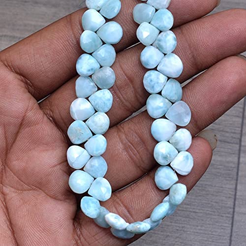 Larimar perles briolette cœur pour création de bijoux bohèmes chic