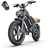 DEEPOWER Electric Bike for Adults,1500W Peak Motor 30MPH 70-105 Miles Electric Dirt Bike,Dual Suspension Ebikes for Adults, 20' Fat Tire E Bike with 1680WH Battery,UL2849 Tested