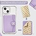 M-Plateau Card Holder, Phone Wallet Stick on with Slim 3M Sticker Match iPhone 14 Pro Case and Most Smartphones (Lavender)