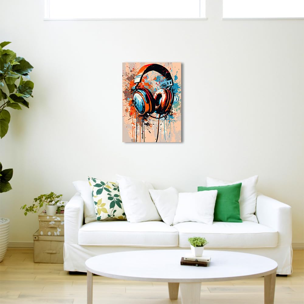 Amazon.com: Ypxzzj Graffiti Headphone Canvas Wall Art Poster