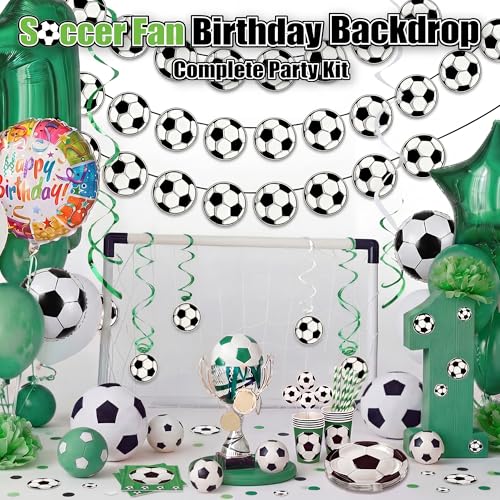 Image of Soccer Birthday Party Decorations - 24PCS Soccer Party Banners for 2026 World Soccer Cup Merchandise | Soccer Party Decorations Hanging Backdrop for Birthday Party Home Classroom Favor Supplies Decor