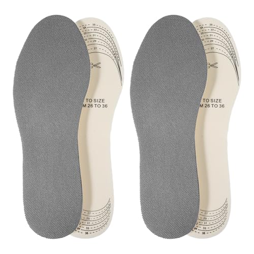 2 pares de plantillas para niños, plantillas suaves y transpirables, plantillas para zapatos infantiles, plantillas de látex recortables, lavables, plantillas para zapatos deportivos (talla 26 – 36