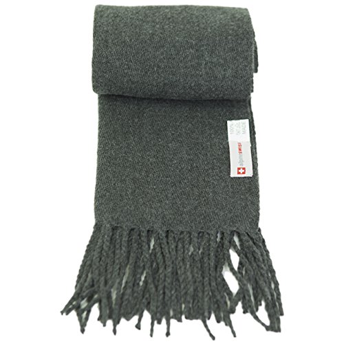 Alpine Swiss WS-960 Mens Plaid Scarf Soft Winter Scarves Unisex,Solid Gray,One Size thumb #3